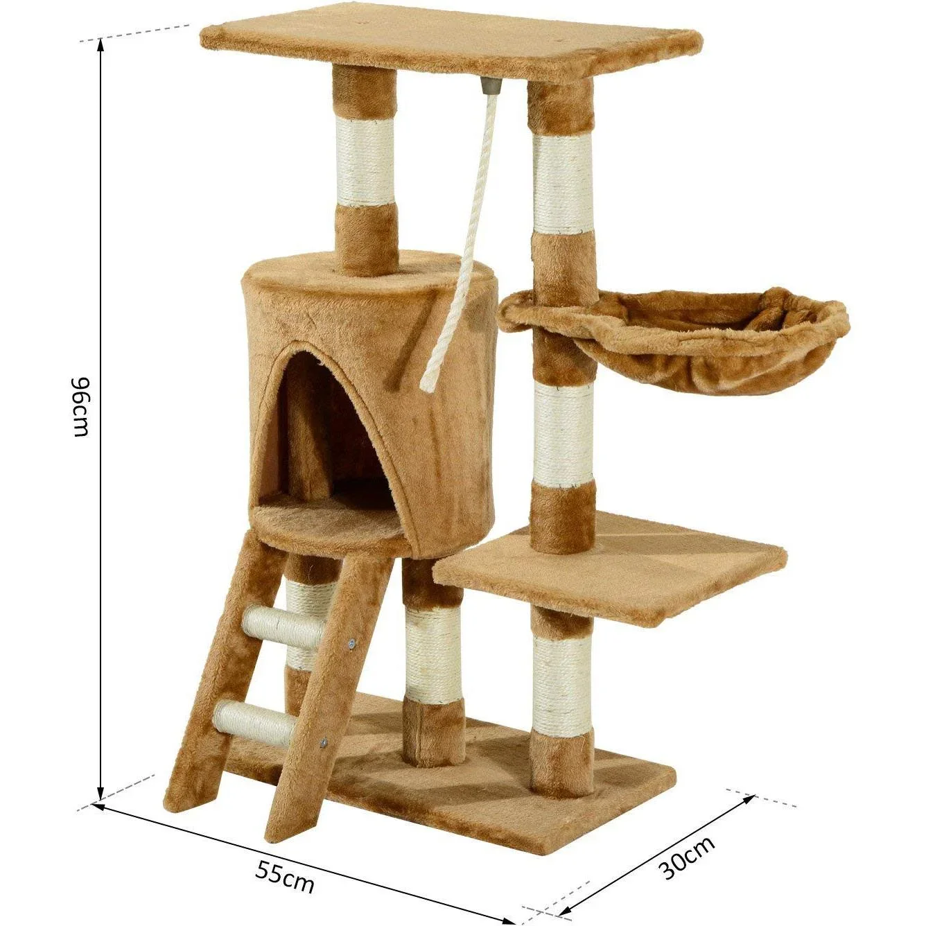 Kratzbaum Katzenbaum Kletterbaum Katzenbett Spielbaum Braun - 2