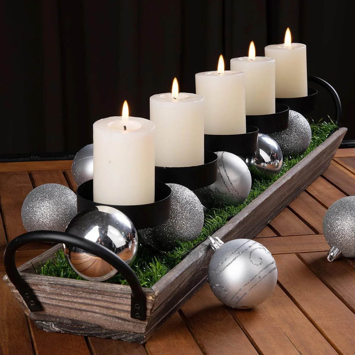 Weihnachtskugeln 24 Stück Silber - Durchmesser 6cm - 1