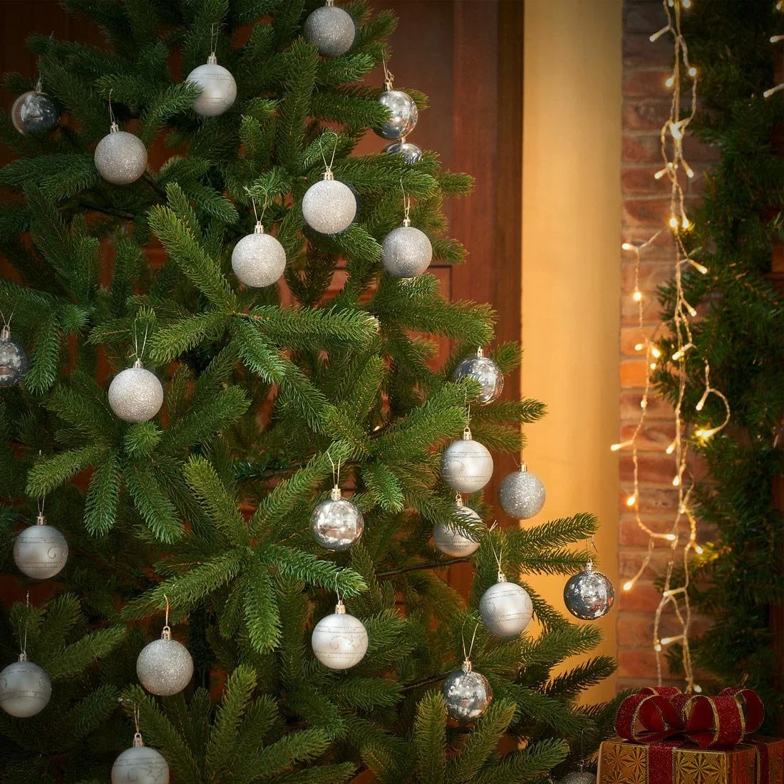 Weihnachtskugeln 24 Stück Silber - Durchmesser 6cm - 2