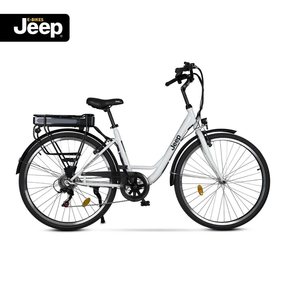 Unisex City E-Bike, 28 Zoll , Rahmengröße 44 cm 6-Gang Kettenschaltung, weiß, ECR 3001 - 3