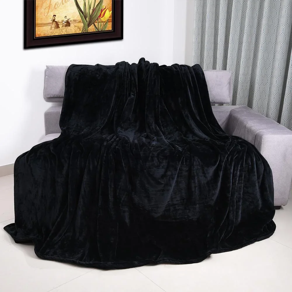 Mikrofaser-Decke 240x220cm - schwarz - 2