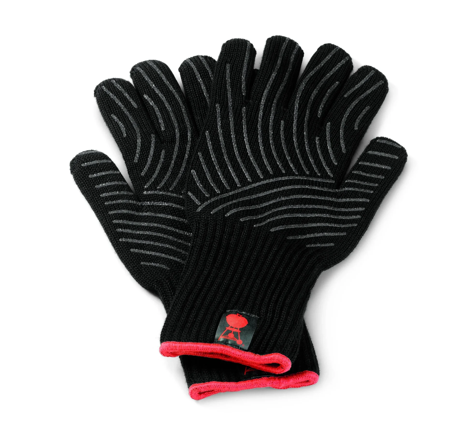 Grillhandschuh-Set mit Silikon-Griffflächen, Schwarz (S / M) - 1