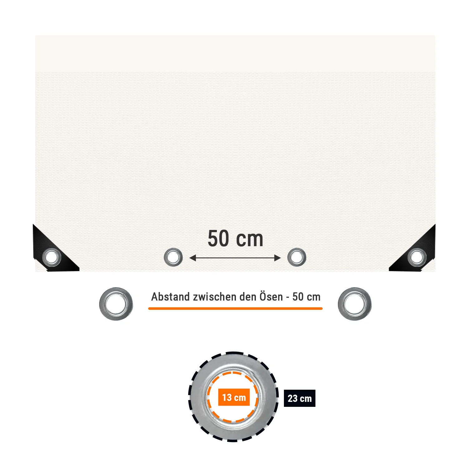 weiss 650 g/m² PVC 3 x 4m (12m²) Plane-2