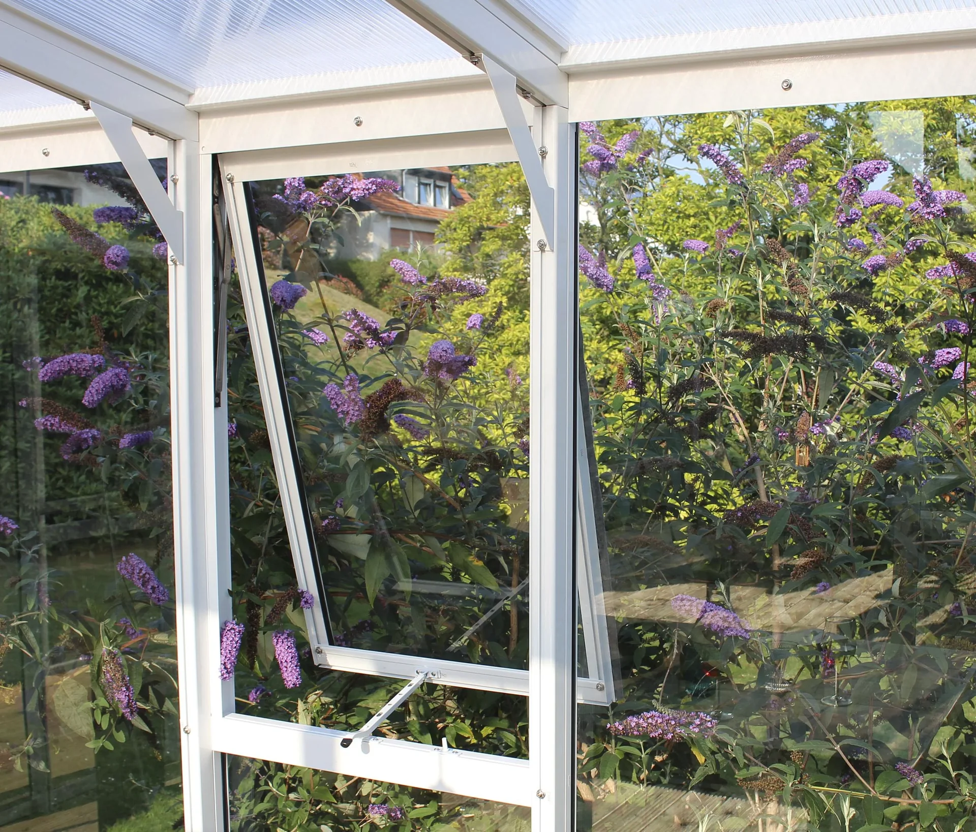 Seitenfenster H mit ESG, Farbe weiß - 0