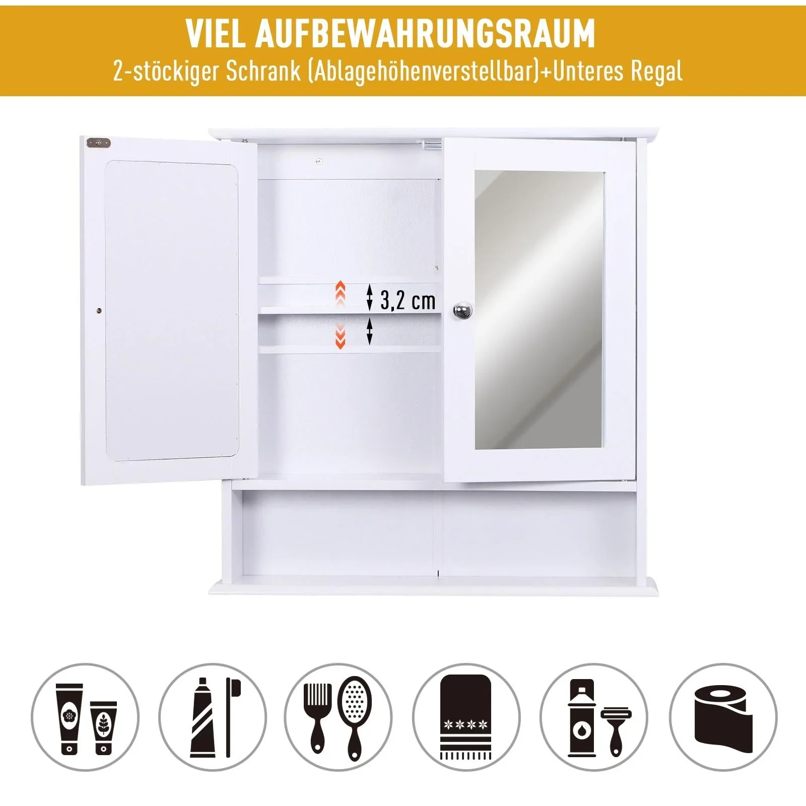 Spiegelschrank mit Ablage - 1