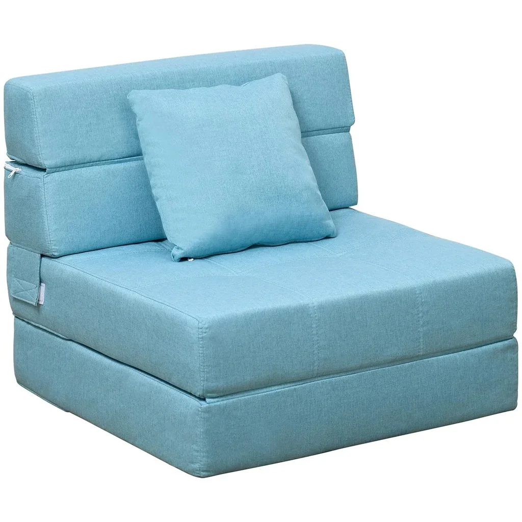 Schlafsessel Schlafsofa Sofabett Einzelsofa mit Waschbarem Kissen Blau 70cm x 70cm x 61cm