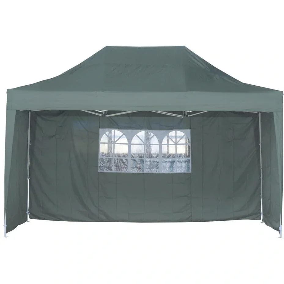 Faltpavillon 3x4,5m inkl. 3 Seitenteile wetterfest Grün