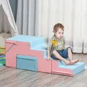 Bausteinset 2er-Set Bausteine Tisch- und Stuhlset Rutsche rekonfigurierbares Design Bauspielzeug Schaumstoffblöcke für 1