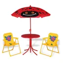 Kindergartenset Käfer - 2 Stühle 1 Tisch mit Sonnenschirm
