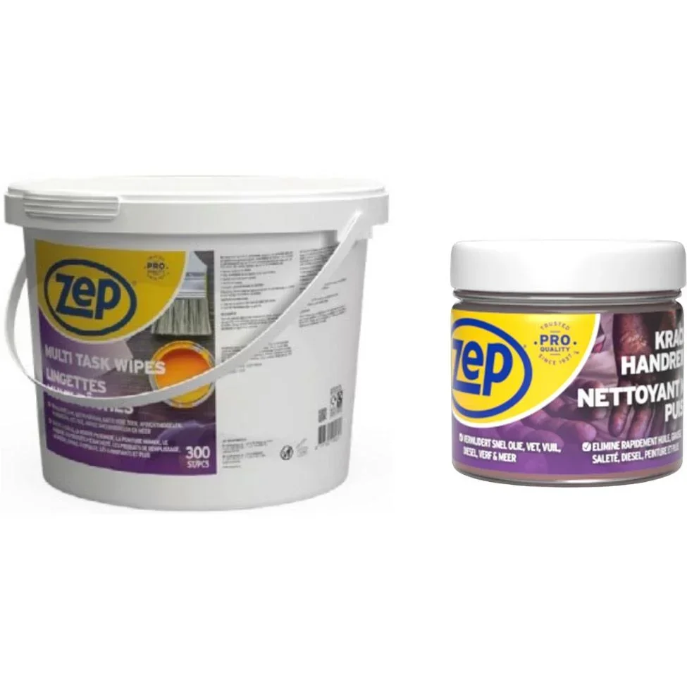 Multi Task Wipes - 300 Stück und kraftvoller Handreiniger - 1 L