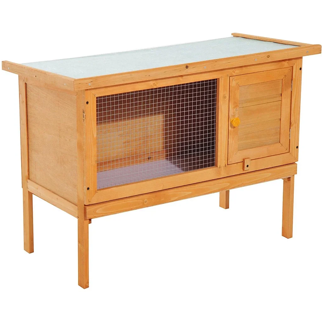 Hasenstall Kaninchenstall Holz 90x45x65cm