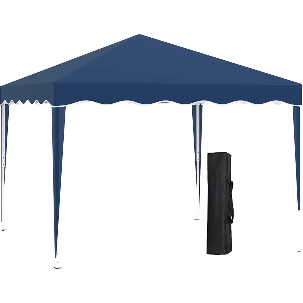 Partyzelt Pavillon höhenverstellbar blau 2,95 x 2,95 x 2,60 m