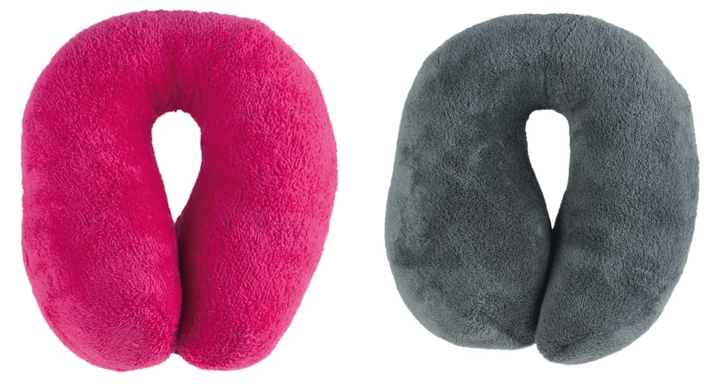 Nackenrolle Reisekissen Travelmaid aus weichem Fleece - kirschrot