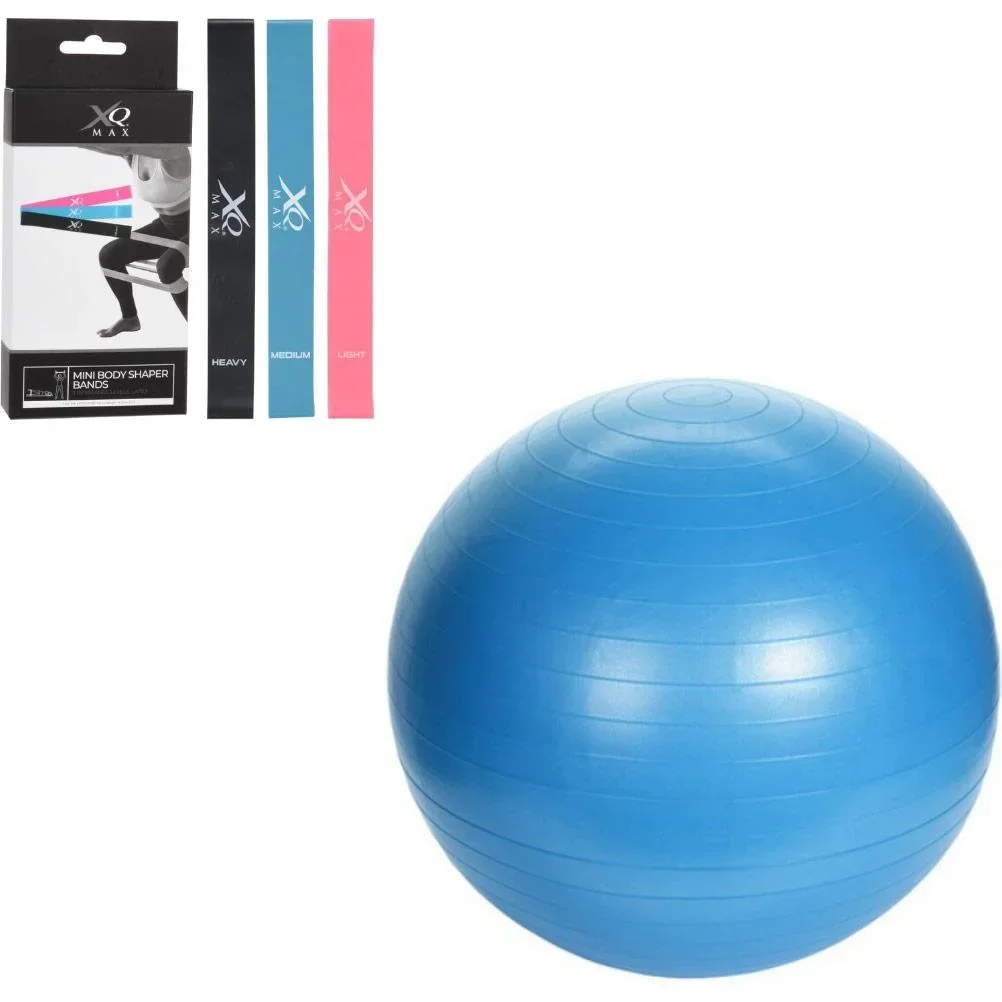 SET - 3 Widerstandsbänder + Yogaball Blau