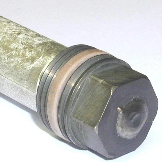 Magnesium-Stabanode mit PTFE-Dichtung, 3/4", Ø 22 mm, 700 mm