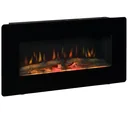 Elektrokamin Standkamin Kaminofen mit Flammeneffekt 1800/2000W Metall gehärtetes Glas Schwarz 91,4 x 11 x 44 cm
