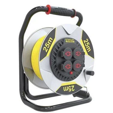 Professionelle Kabeltrommel mit Verdrehschutz - Neopren - 25 M - 3G2.5 - 4 Steckdosen