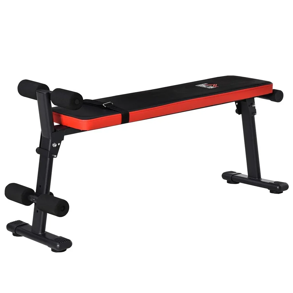 einstellbare Beinplatzierungen Übung faltbares Trainingsgerät für Zuhause Büro und Fitnessstudio Stahl PU Schwarz+Rot 12