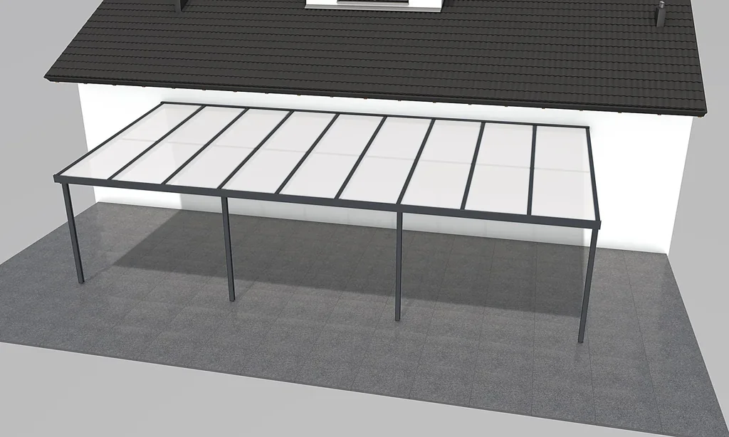 Terrassendach Premium, anthrazit, 9135 x 4060 mm - Klima blue
