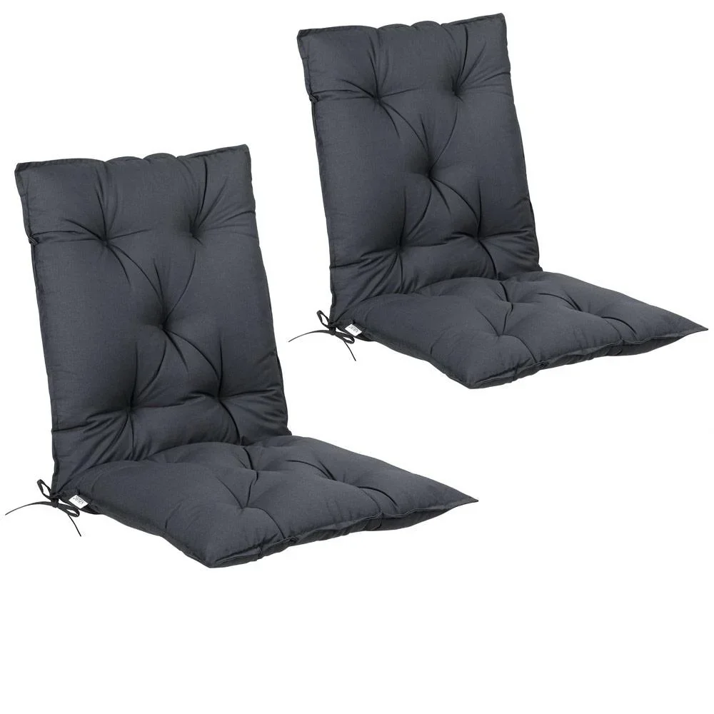 Sitzkissen - 2er Set - Anthrazit 116x57x7cm