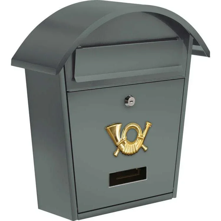 Briefkasten Graphit mit 2 Tasten - 380x320x105 mm