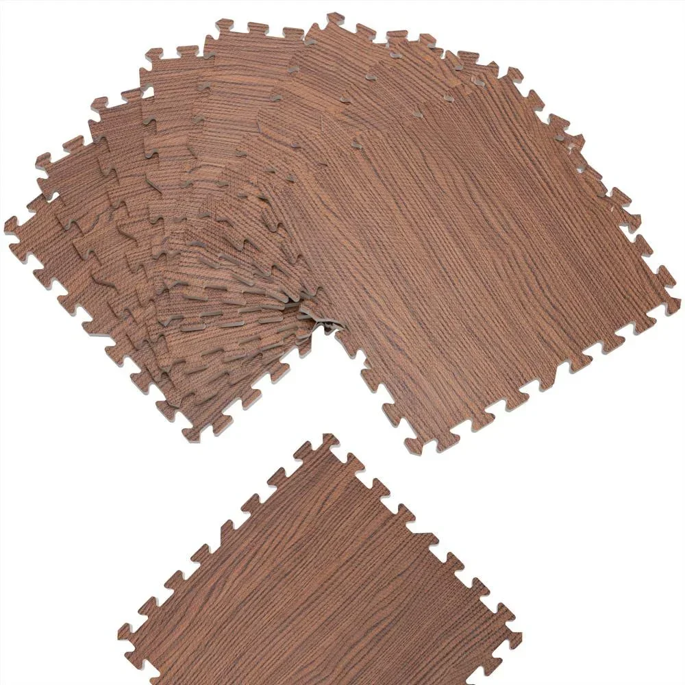Bodenschutz / Puzzlematte 8 Stück - Braun Holzoptik 172x87x1cm