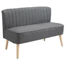 2-Sitzer Stoffsofa Polstersofa Sitzmöbel Loungesofa Holz Schaumstoff Dunkelgrau 117 x 56,5 x 77 cm