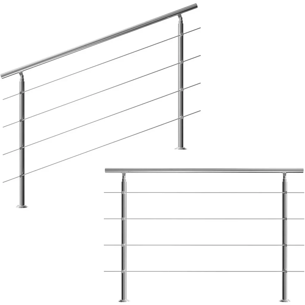 Geländer - Edelstahl - 160 cm - 4 Pfosten