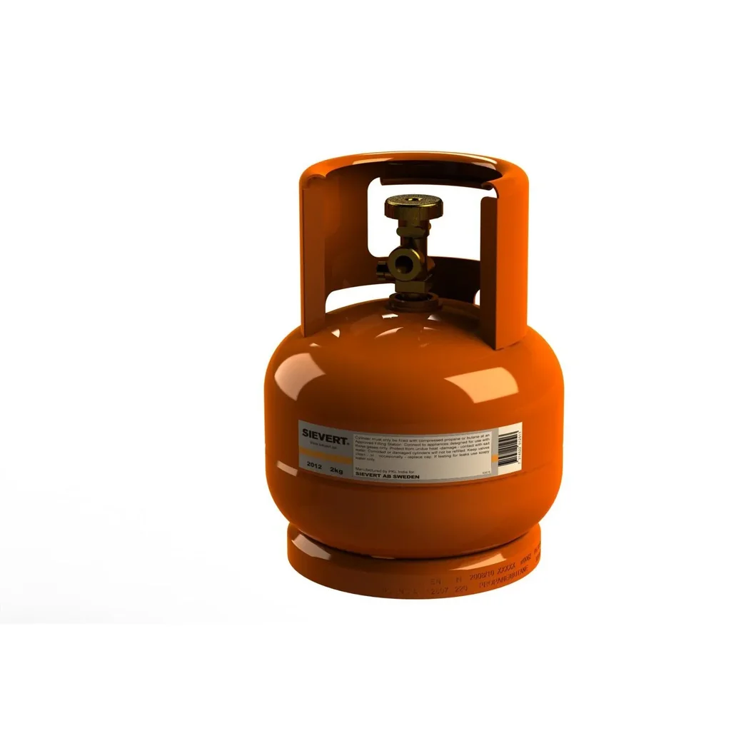 Gasflasche 2kg, Kragen und Gehäuseanschluss