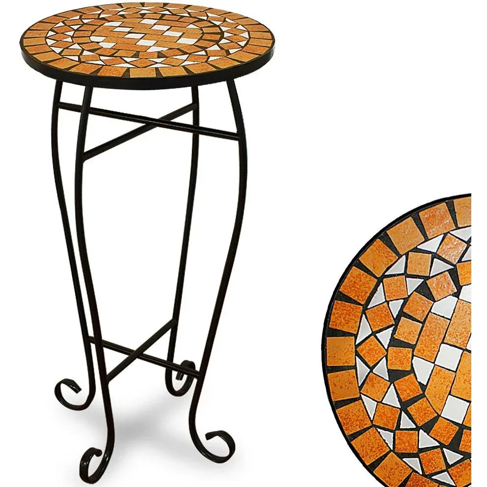 Mosaik-Tisch - 62 x 34 cm - braun