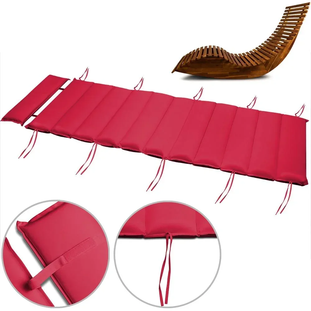 Gartenkissen - Für Liege - Mit abnehmbarem Kissen - Rot - 117x58x7cm