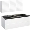 Concept Badezimmermöbel met Spiegelschrank 120cm - Weiss/schwartz