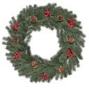 Tannenkranz Türkranz Weihnachtskranz Rückseite mit aufhänge Öse PE Grün Ø60 x 8 cm Weihnachten 60 cm | Aosom.de