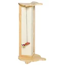 Eck-Kratzbrett Katzenkratzbrett für Wand oder Ecken 62 cm Höhe Wandkratzbrett mit hängendem Spielzeug Sisal Kiefernholz