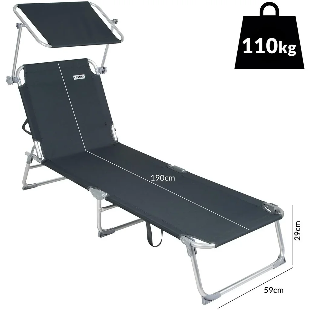 Ibiza Liege - 2er Set - Grau Aluminium - Mit Sonnendach