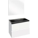 Concept Badezimmermöbel met spiegel 60cm - Weiss/schwartz