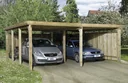 Doppelcarport "Optima Duo", Gr. 2, Flachdach, 603 x 612 cm