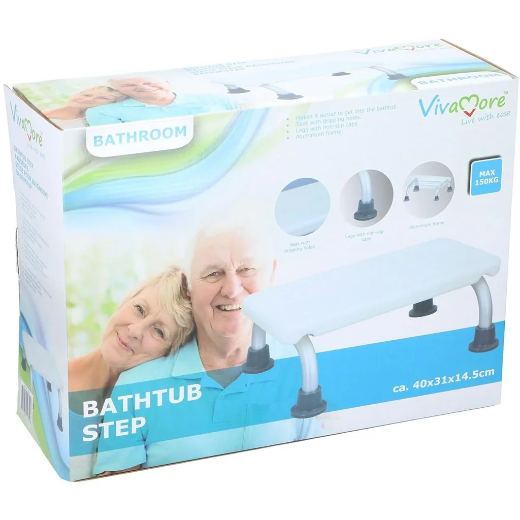 Vivamore Schritt / Hocker - Badezimmer - 40x31x14,5cm - Weiß