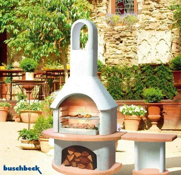 Garten Grillkamin CARMEN mit Tisch GEORGIA