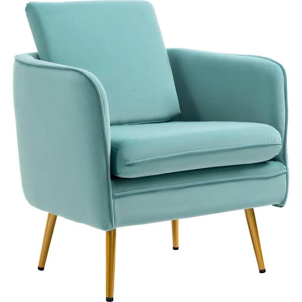 Sessel vintage - Samtoptik - Blau/Grün