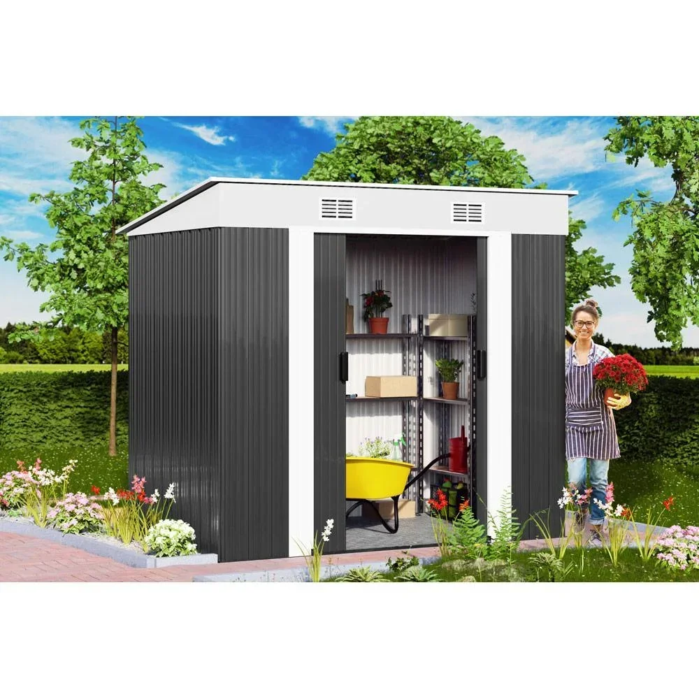 Gartenhaus anthrazitfarbenes Metall 196 x 122 x180 cm