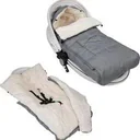 Kinderwagen-Fußsack Grau | Teddy | Maxi-Cosi | mit Aufbewahrungstasche