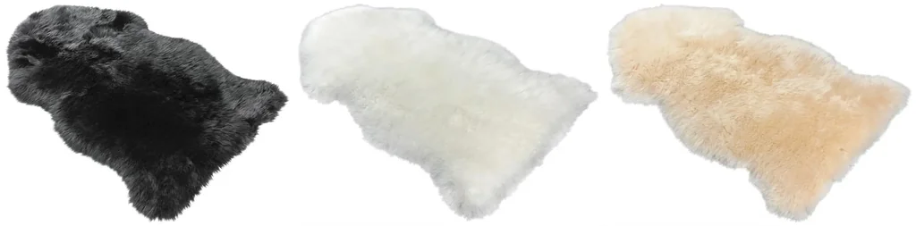 Lammfell in Tierform Blake, beige, 80-90 cm lang