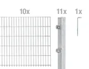 Doppelstabmattenzaun Komplettset, feuerverzinkt, Höhe 140 cm, Länge 20 m