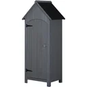 Gartenschrank Holz Gerätehaus Gartenhaus Geräteschuppen Geräteschrank Holzhütte Giebeldach Bitumenpappe Grau 77,5 x 54,