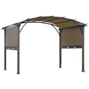 Pavillon Pergola mit einstellbarem Stoffdach UV+50 Überdachung Wasserfest Sonnenschutz Texteline Stahl Kaffee+Braun 3,45