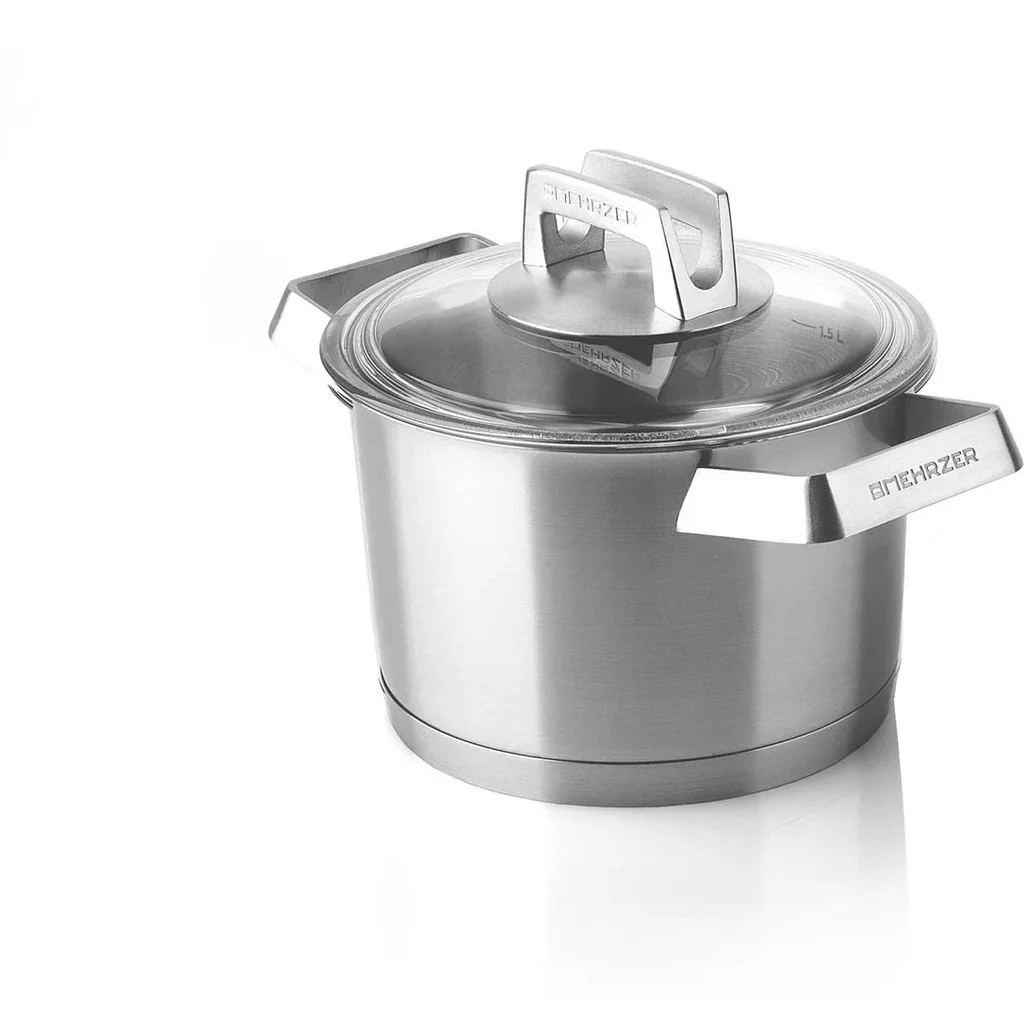 Mehrzer Premium - Hoher Kochtopf mit Deckel - 16 cm - Edelstahl