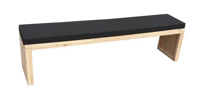 Gartenbank Douglas Holz 220 cm inkl. Wasser- und schmutzabweisendem Kissen schwarz