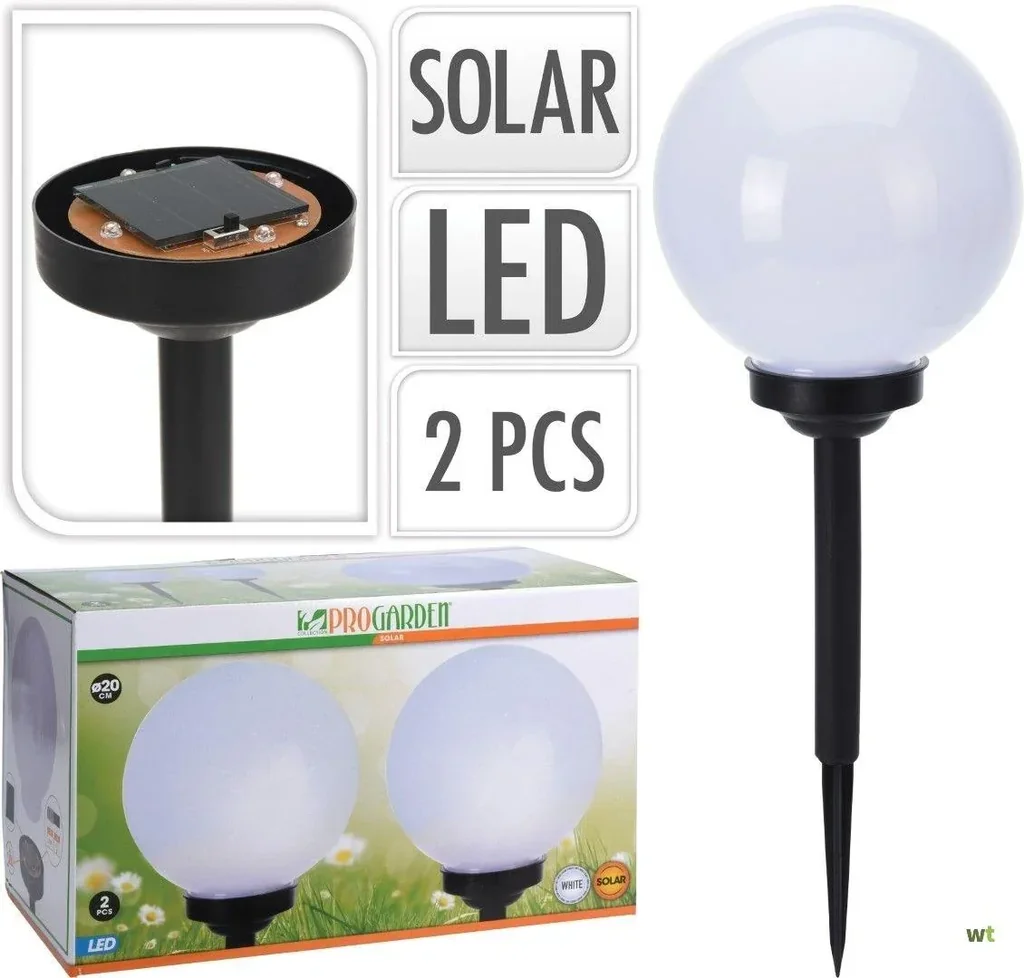 Nampook Solar-Gartenlampe 2er-Set - 20cm - Solarbetrieben