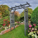Pergola Bamberg ohne Pflanzkästen, grau